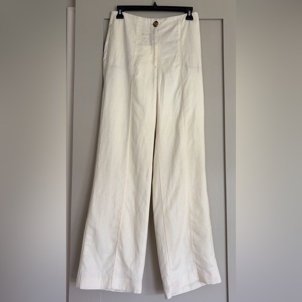 Ann Taylor Wide Leg Pants in Off-White/Cream